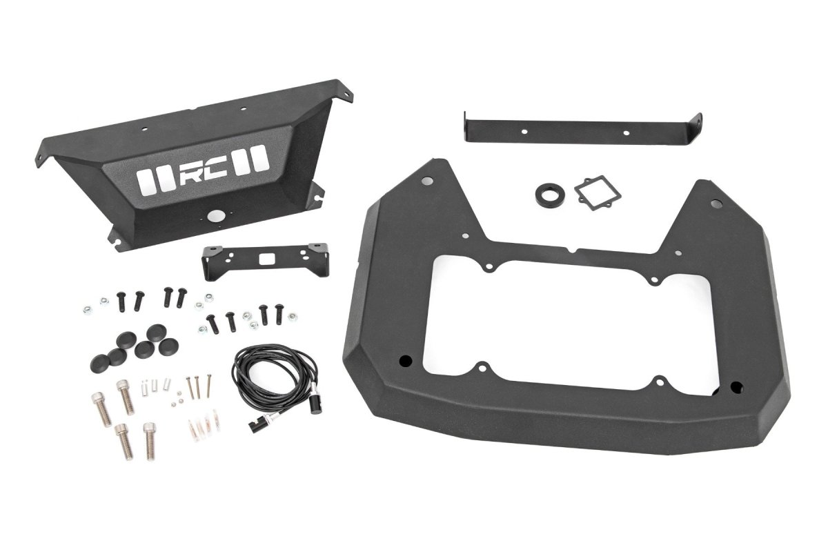 Jeep Wrangler Unlimited Spare Tire Carrier Delete Kit - Rear - Rough Country - Rough Country - Black - '18-'25